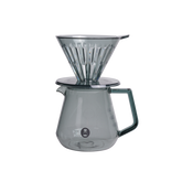 طقم تحضير القهوة شفاف باللون الأسود