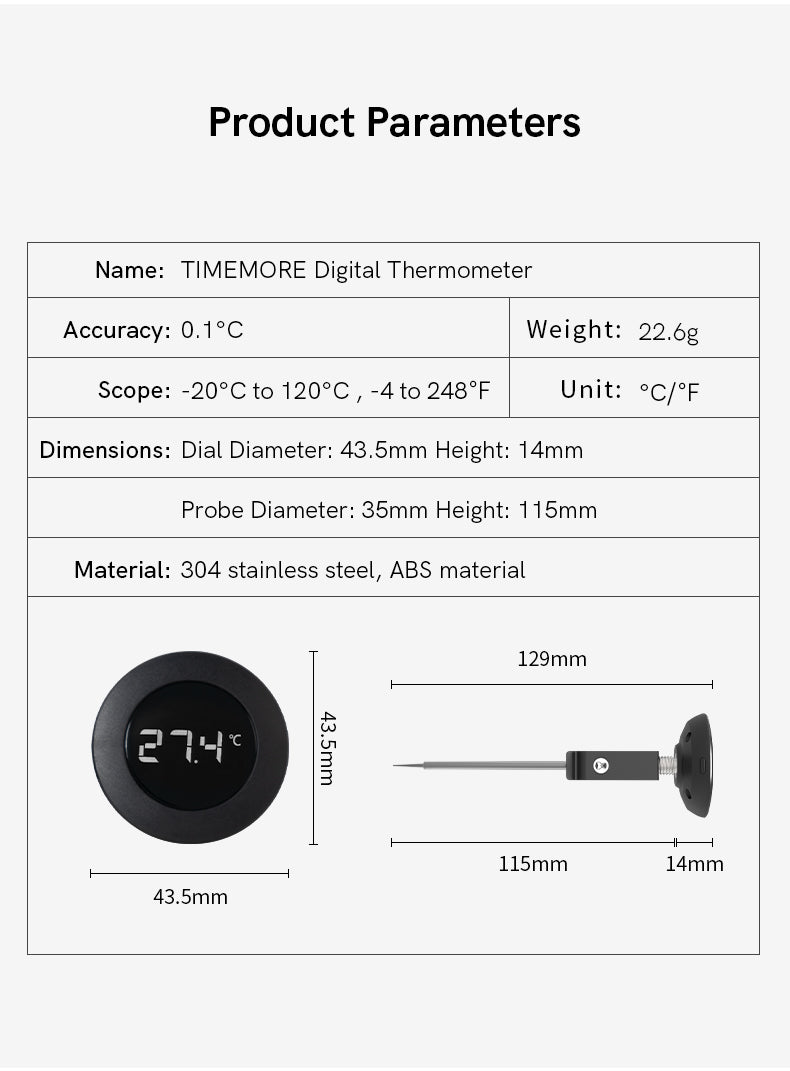 Digital Thermometer Black